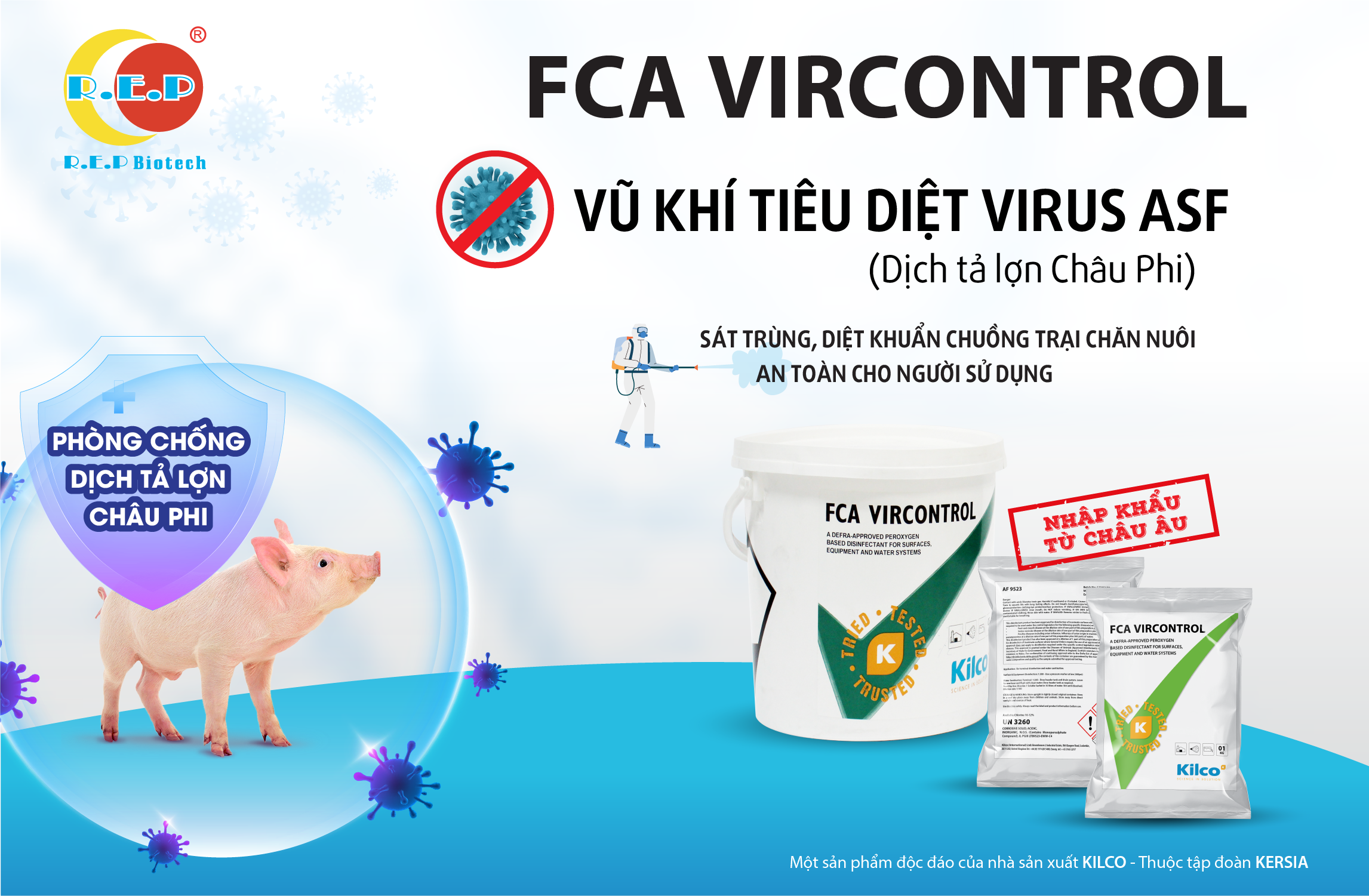 ĐÃ CÓ MẶT TẠI VIỆT NAM – THUỐC SÁT TRÙNG FCA VIRCONTROL – VŨ KHÍ TIÊU DIỆT VIRUS ASF